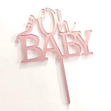 Oh Baby Cake Topper - Rose Gold