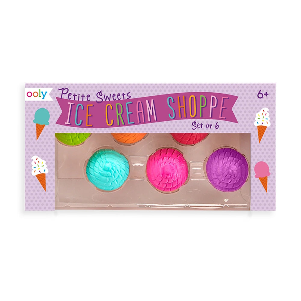 OOLY Petite Sweets Ice Cream Shoppe Scented Erasers 6pk