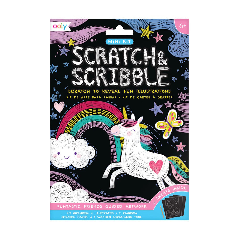 OOLY Mini Scratch & Scribble Art Kit - Funtastic Friends