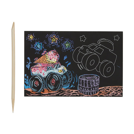 OOLY Mini Scratch & Scribble Art Kit - Monster Trucks