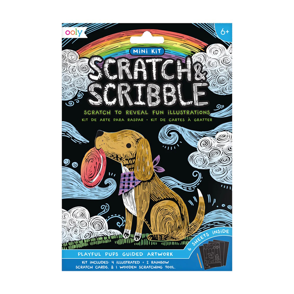 OOLY Mini Scratch & Scribble Art Kit - Playful Pups