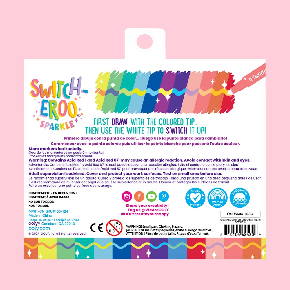 OOLY Switch-eroo Sparkle Glittery Colour Changing Markers 12pk