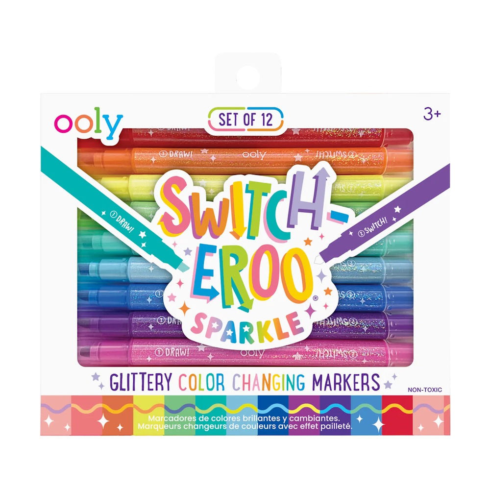OOLY Switch-eroo Sparkle Glittery Colour Changing Markers 12pk