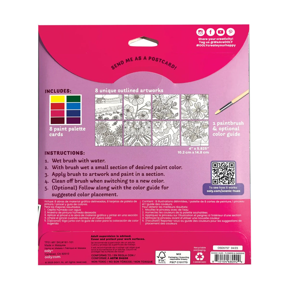 OOLY Scenic Hues DIY Watercolour Art Kit - Flowers & Gardens