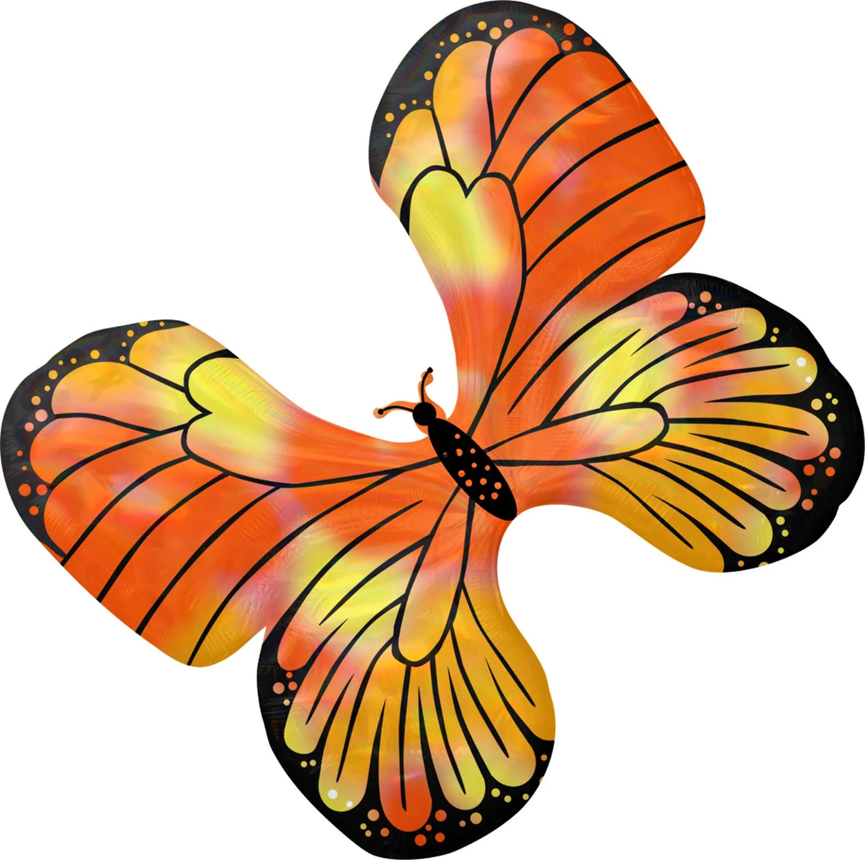 Orange Holographic Butterfly SuperShape Foil Balloon