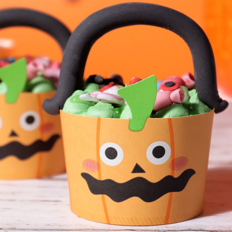 PME Baking Cups with Cases 12pk - Jack-o-Lantern