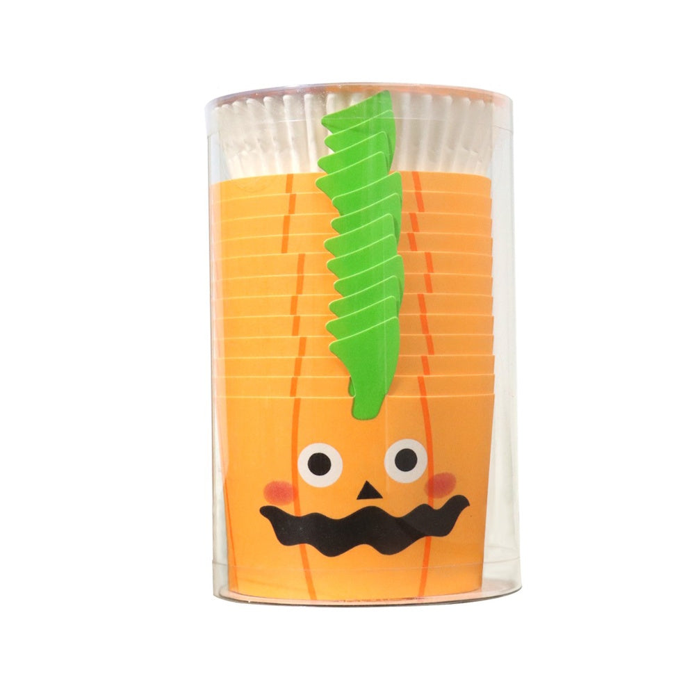 PME Baking Cups with Cases 12pk - Jack-o-Lantern