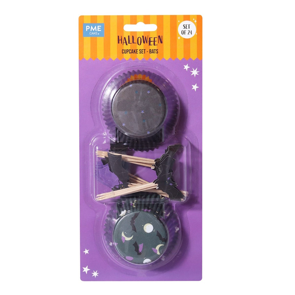 PME Halloween Cupcake Cases & Topper Set - Bats