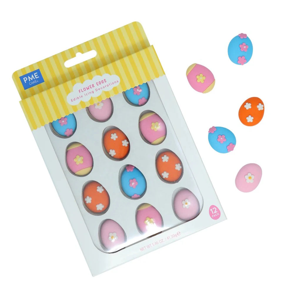 PME Edible Sugar Decorations - Flower Eggs 12pk