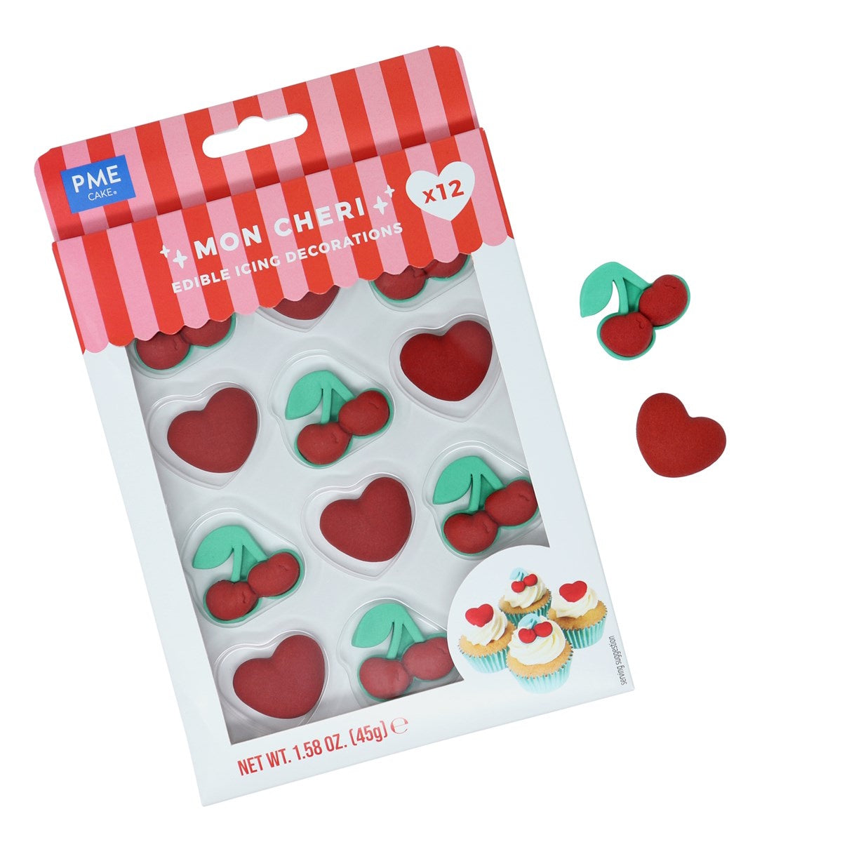 PME Edible Sugar Decorations - Mon Cheri 12pk