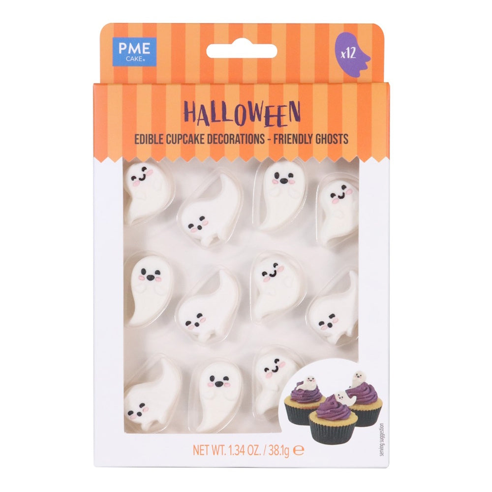 PME Edible Sugar Decorations - Friendly Ghosts 12pk