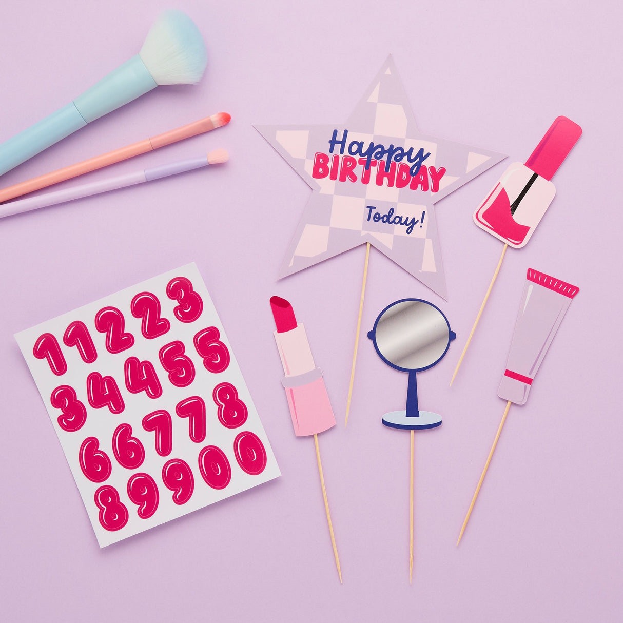 Pamper Party Customisable Cake Topper Set