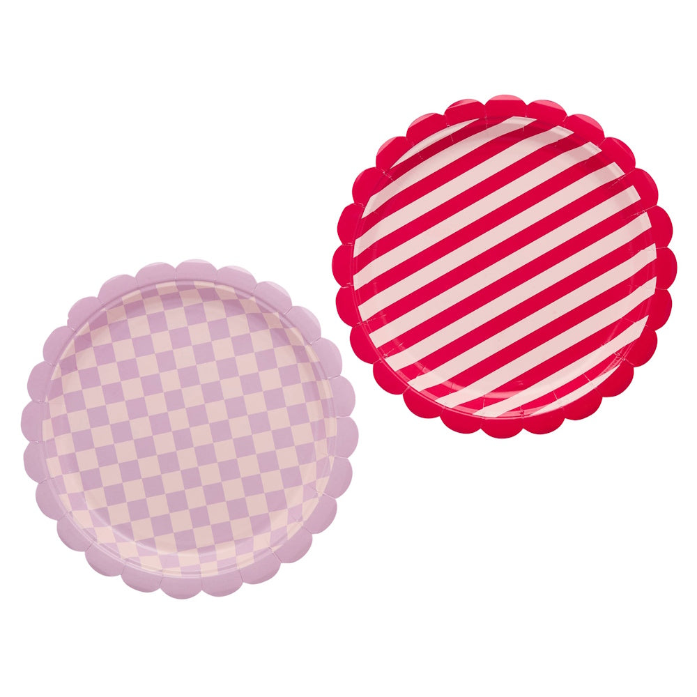 Pamper Party Checkerboard & Stripes Plates 8pk