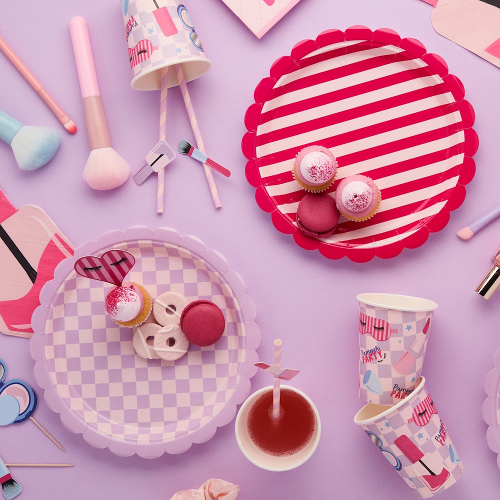 Pamper Party Checkerboard & Stripes Plates 8pk