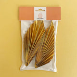 Deco Paper Fan Cake Toppers Set of 2 - Metallic Gold