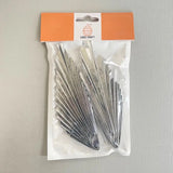 Deco Paper Fan Cake Toppers Set of 2 - Metallic Silver