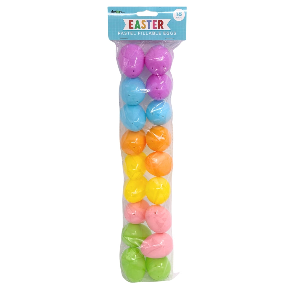 Plastic Fillable Eggs 18pk