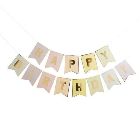 Pastel Party Happy Birthday Pennant Banner