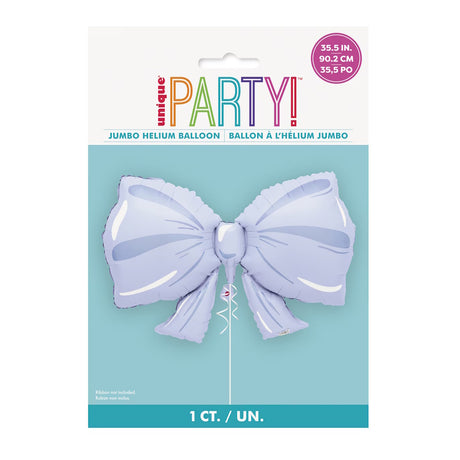 Pastel Matte Blue Bow Shaped Foil Balloon
