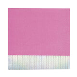 Peony Pink Iridescent Fringed Lunch Napkins 16pk