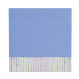 Periwinkle Iridescent Fringed Lunch Napkins 16pk