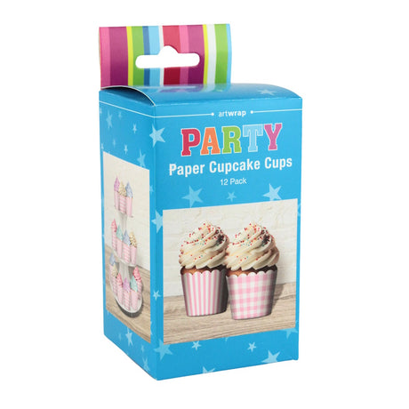 Pink Gingham & Striped Baking Cups 12pk