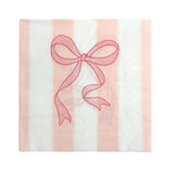 Pink Bow & Stripes Lunch Napkins 20pk