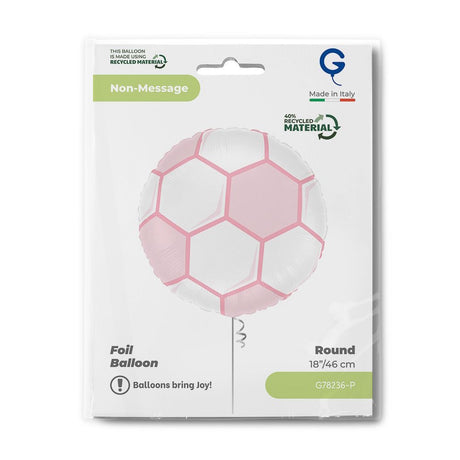Pink Soccer Ball Foil Balloon