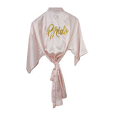 Pink Satin Bridal Robe - Bride