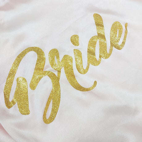 Pink Satin Bridal Robe - Bride
