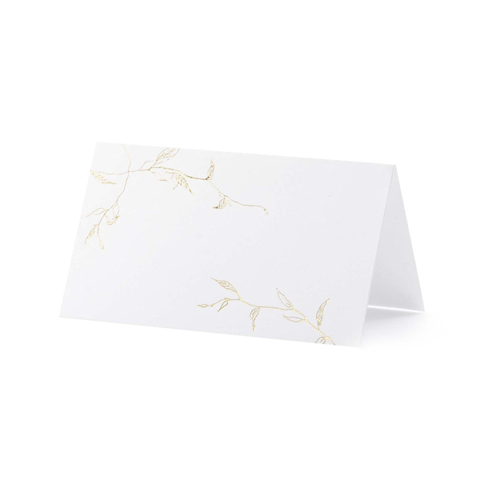 Party Deco Place Cards 10pk - Gold Branches
