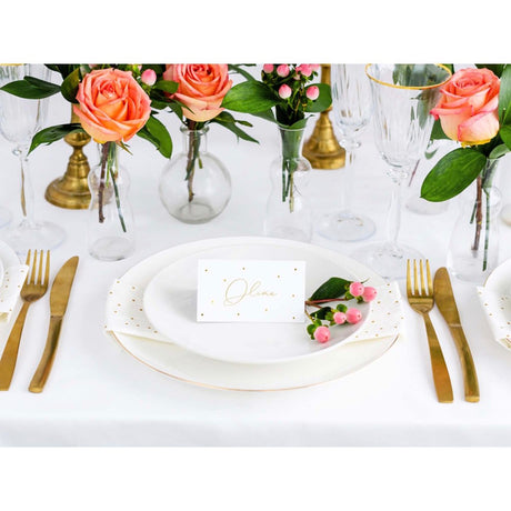 Party Deco Place Cards 10pk - Gold Dots