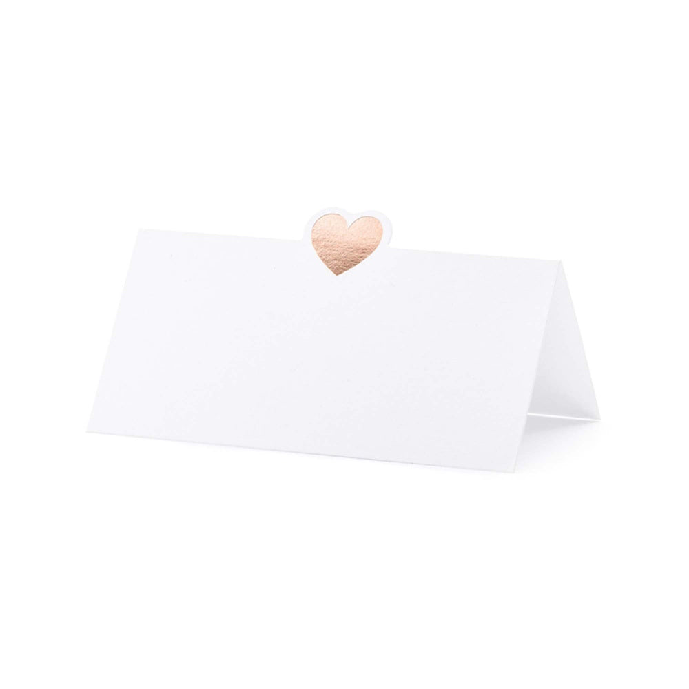 Party Deco Place Cards 10pk - Rose Gold Heart
