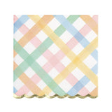 Plaid Scalloped Lunch Napkins 16pk
