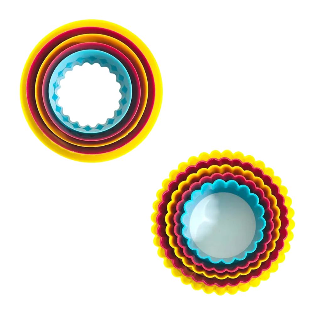 Plain & Fluted Round Cookie Cutters 5pce Set