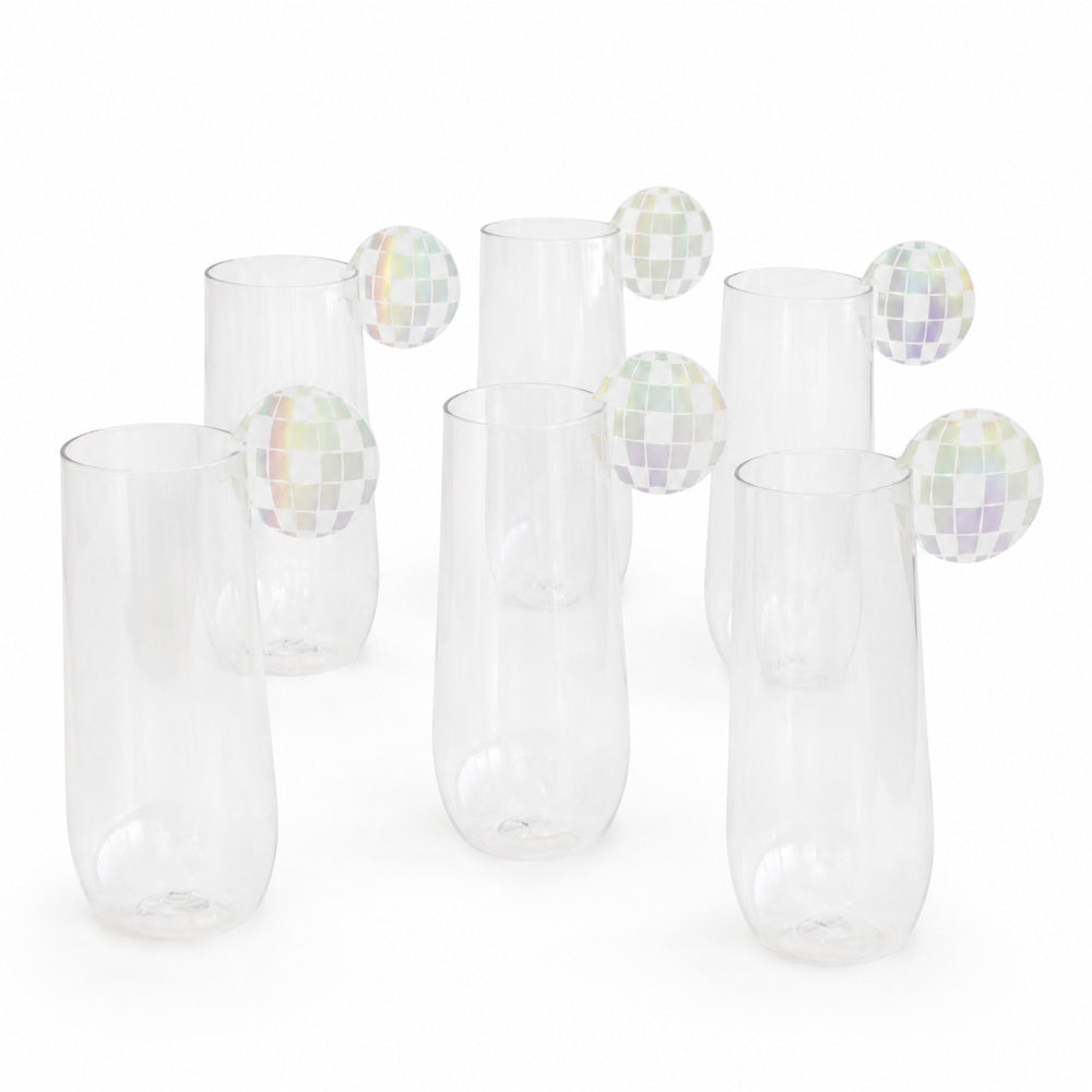 Iridescent Disco Ball Drink Markers 6pk