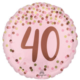Pretty Pink 40th Foil Balloon