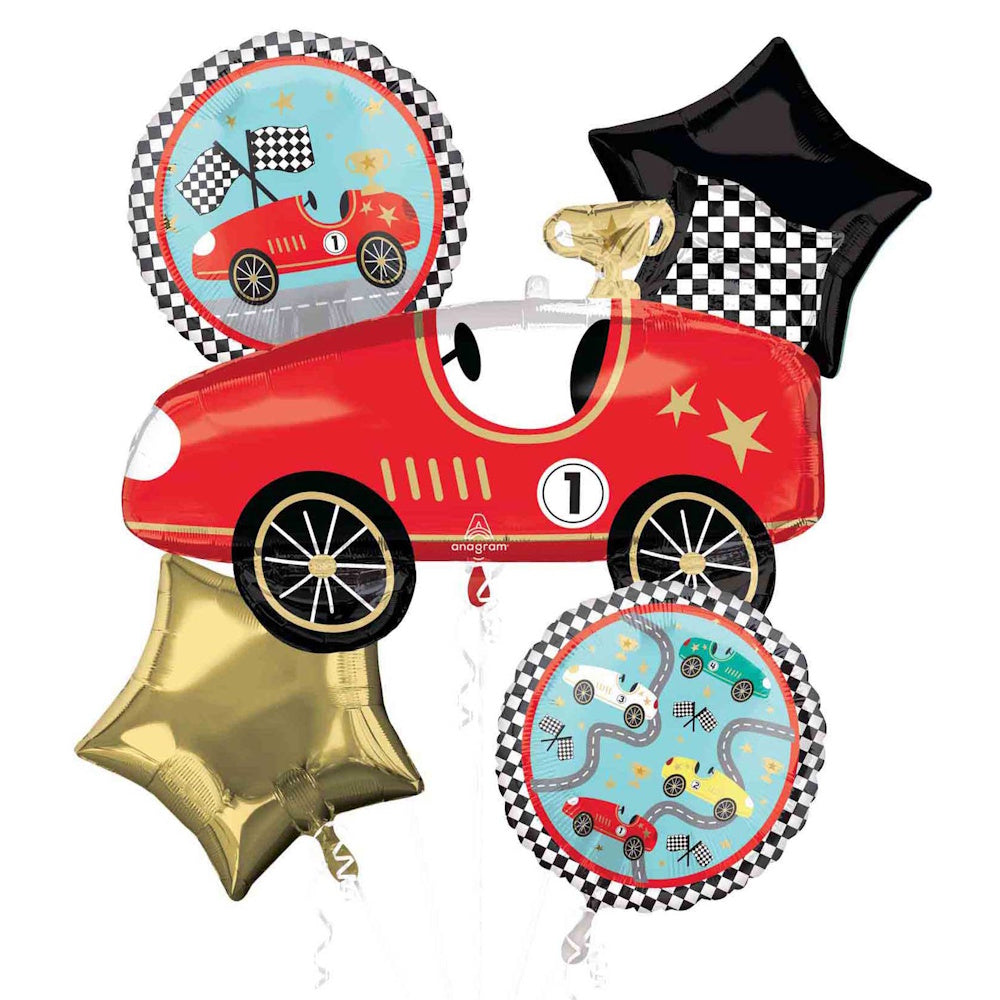 Race Cars Foil Balloon Bouquet