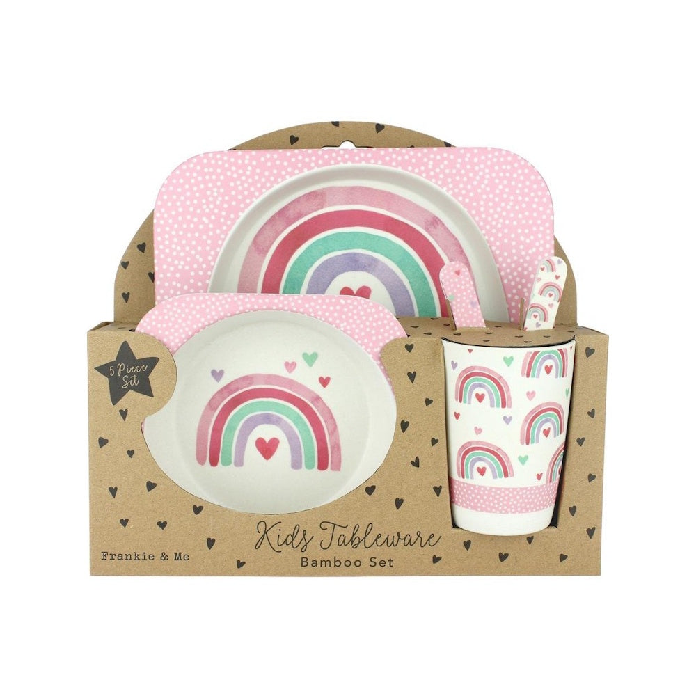 Rainbow Dreams Kids Bamboo Tableware Set