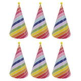 Rainbow Stripe Party Hats 6pk