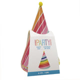 Rainbow Stripe Party Hats 6pk