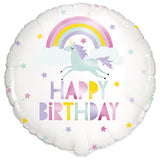 Rainbow Unicorn Happy Birthday Foil Balloon