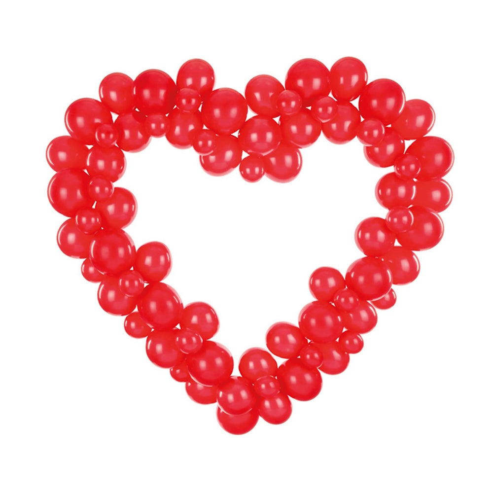 Red Heart Balloon Garland with Frame