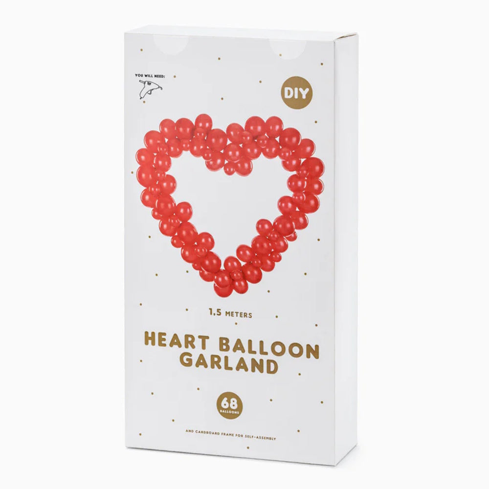 Red Heart Balloon Garland with Frame