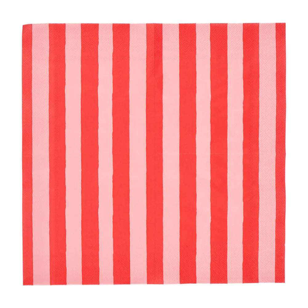 Annabel Trends Red Stripe Lunch Napkins 20pk