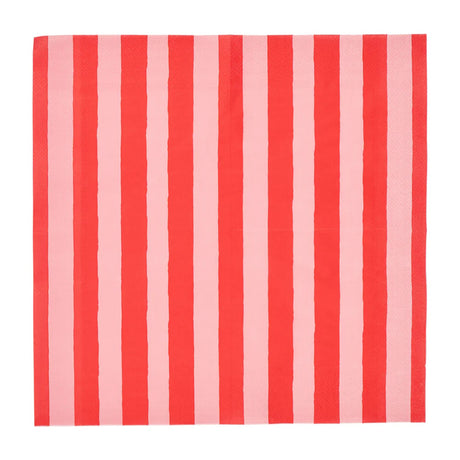 Annabel Trends Red Stripe Lunch Napkins 20pk