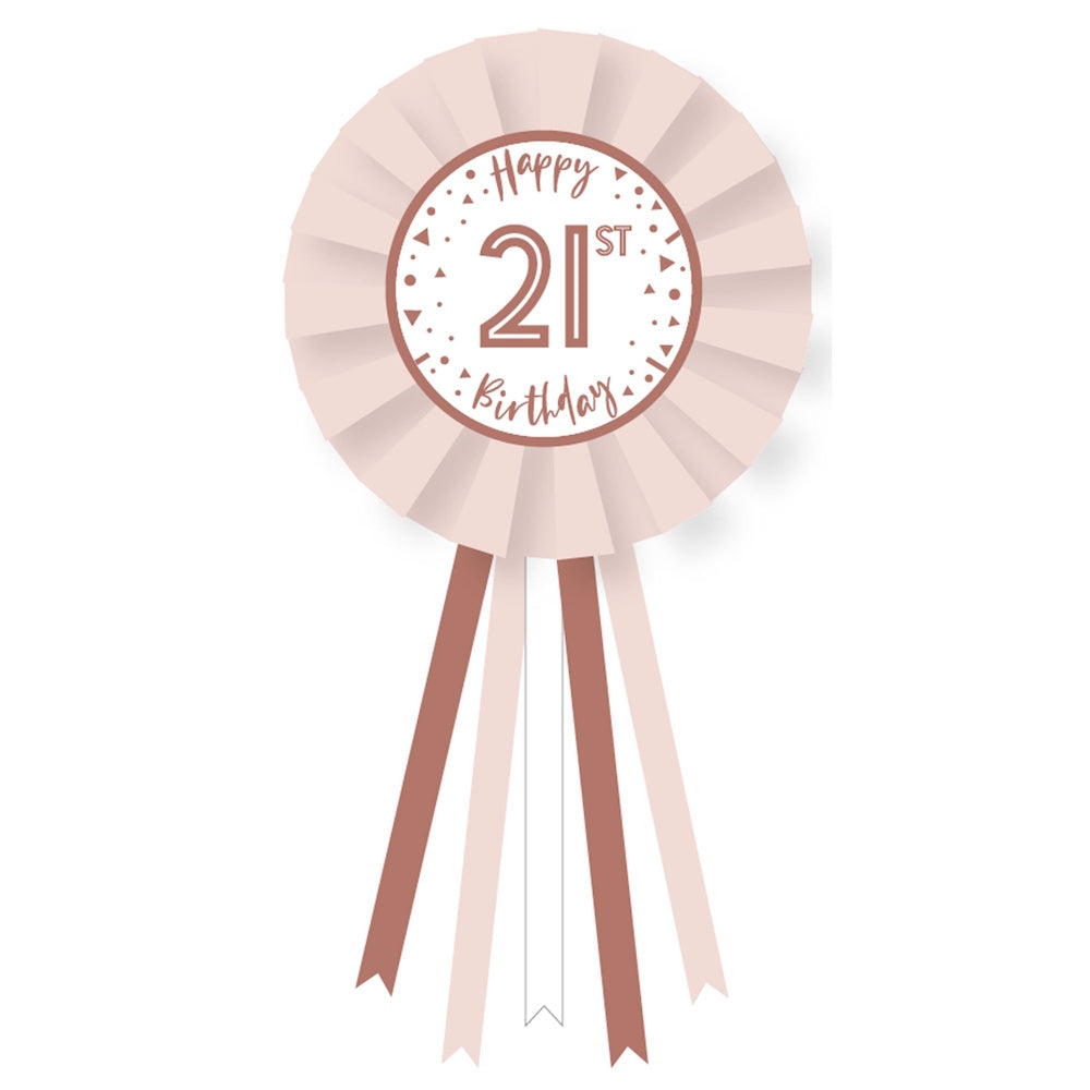 Rose Gold Add Any Age Birthday Rosette