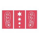 Classic Christmas Santa Footprint Paper Stencils 3pk