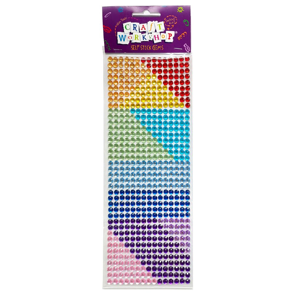 Self Stick Gems - Rainbow 585pk