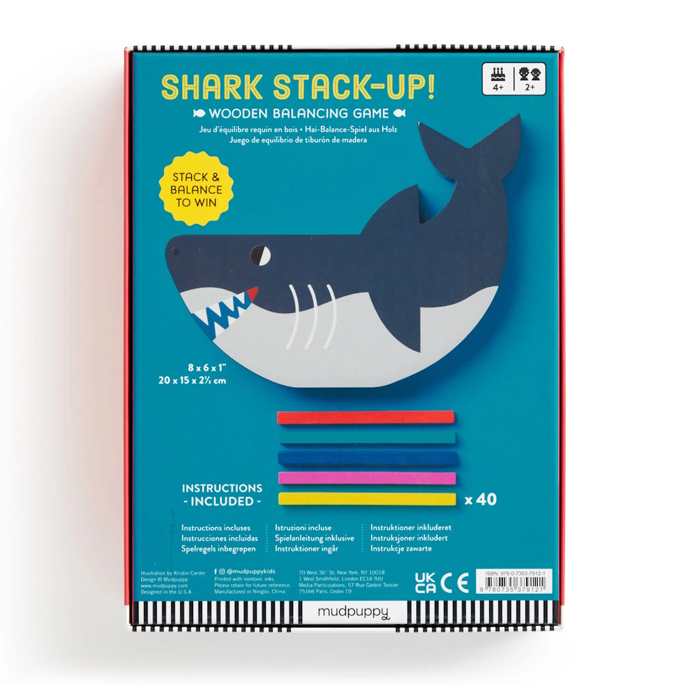 Mudpuppy - Shark Stack-Up!, Wooden Balancing Game